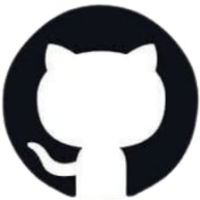 GitHub logo with a black circle and white silhouette of a cat.