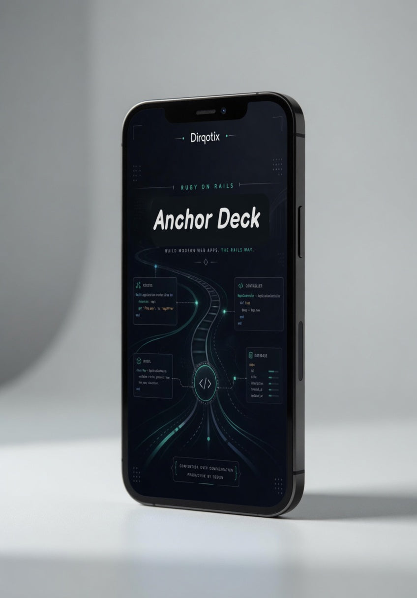 Smartphone displaying 'Anchor Deck' app interface on a gray background