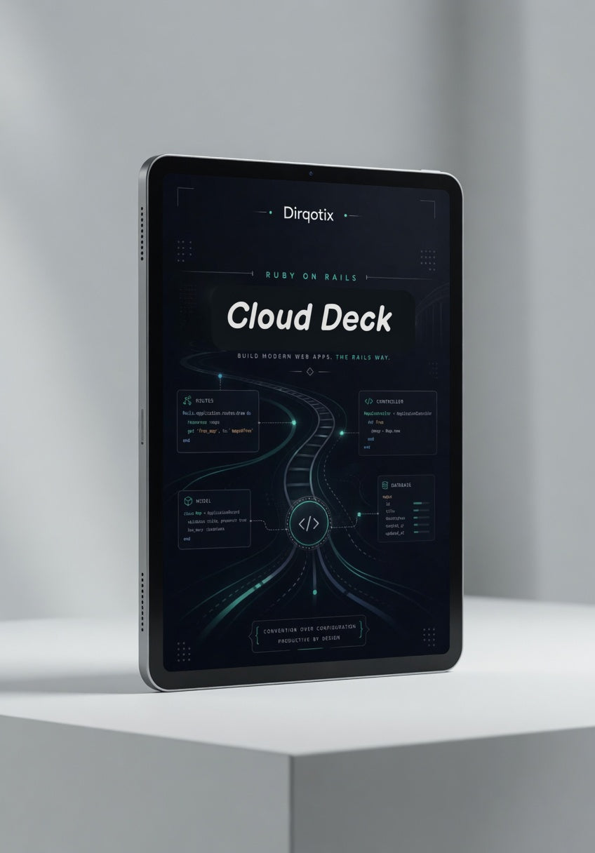 Digital tablet displaying 'Cloud Deck' on a gray background
