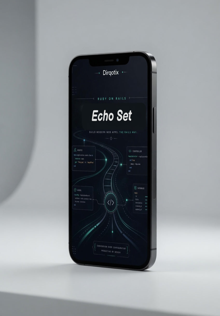 Smartphone displaying the Diradix Echo Set app on a gray background