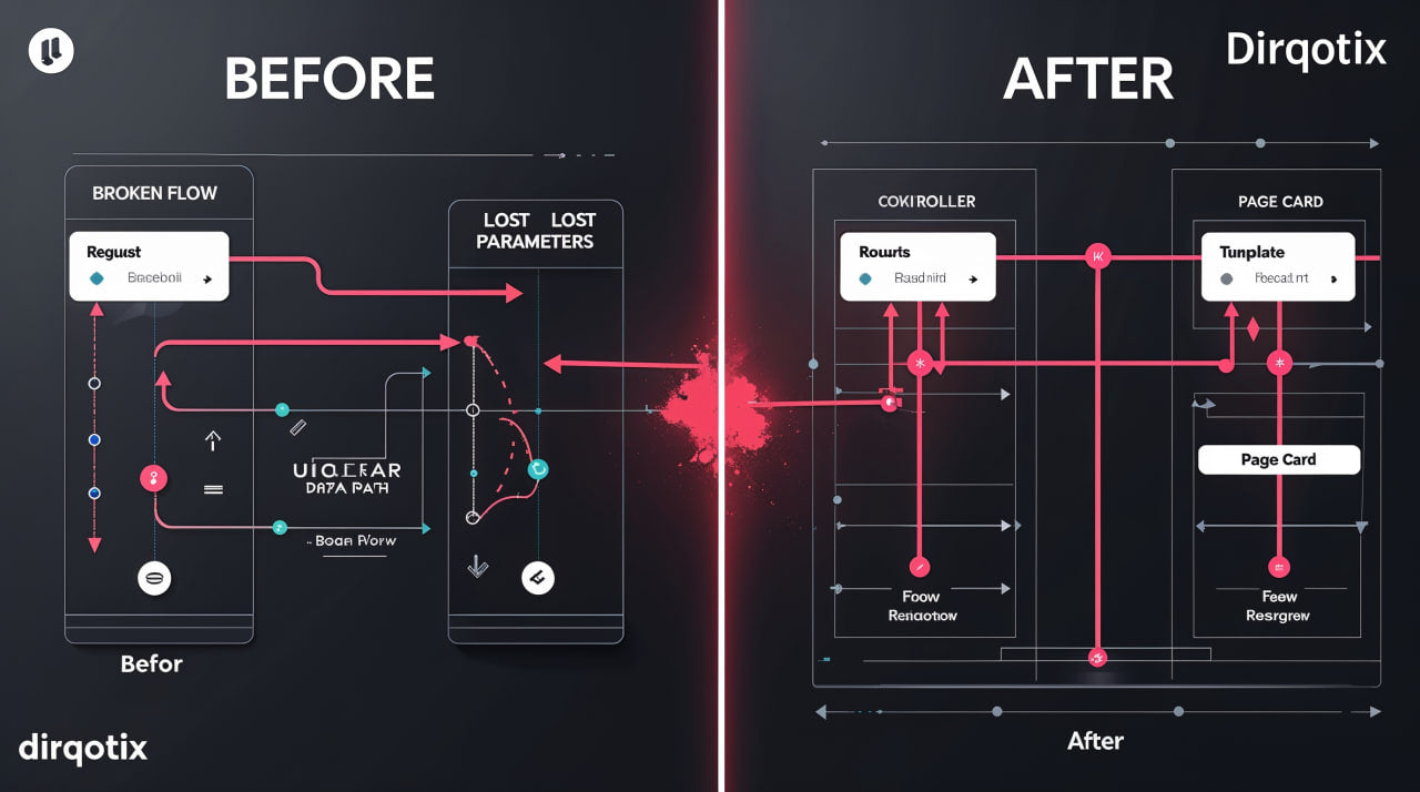 Before and after comparison of a user interface design by Dirqotix